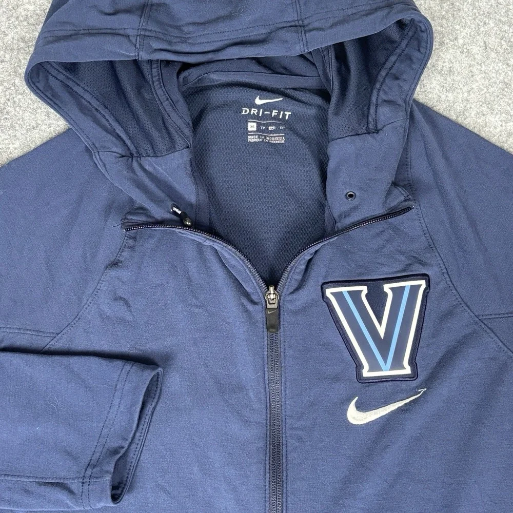 Villanova Wildcats Hoodie Womens Xs Blue NCAA Basketball Nike Dri Fit Full Zip - Picture 2 of 9